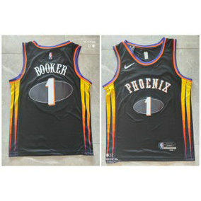 NBA Suns 1 Devin Booker City Black Men Jersey