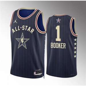 NBA Suns 1 Devin Booker Navy 2024 All Star Jordan Men Jersey