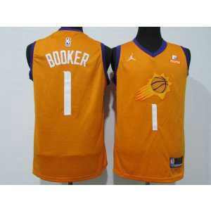 NBA Suns 1 Devin Booker Orange Men Jersey