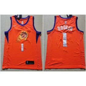 NBA Suns 1 Devin Booker Orange Nike Men Jersey