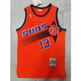NBA Suns 13 Steve Nash Red Throwback Men Jersey