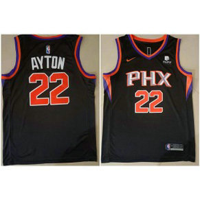 NBA Suns 22 Deandre Ayton Black 2021 Nike Men Jersey