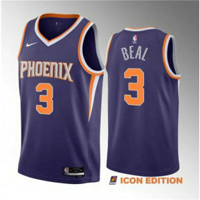 NBA Suns 3 Bradley Beal Purple Icon Edition Nike Men Jersey