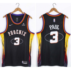 NBA Suns 3 Chris Paul Black 75th Anniversary Nike Men Jersey