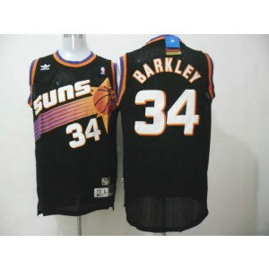NBA Suns 34 Barkley Black Hardwood Classics Men Jersey