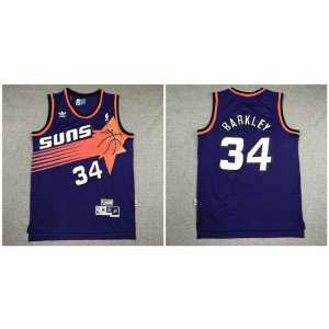 NBA Suns 34 Charles Barkley Purple Hardwood Classics Men Jersey