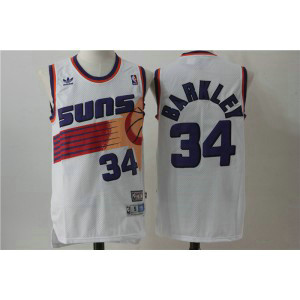 NBA Suns 34 Charles Barkley White Hardwood Classics Men Jersey