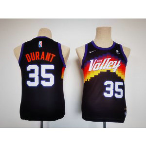 NBA Suns 35 Kevin Durant Black 2022-23 City Youth Jersey