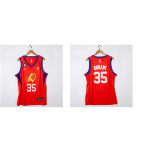 NBA Suns 35 Kevin Durant Red Jordan Men Jersey