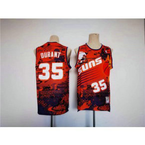 NBA Suns 35 Kevin Durant Red Throwback Men Jersey