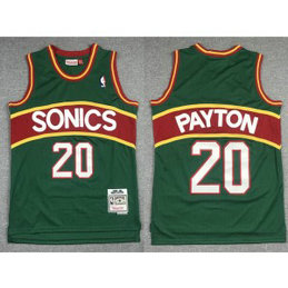 NBA Supersonics 20 Gary Payton Green Men Jersey