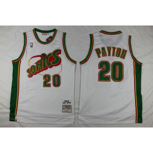 NBA Supersonics 20 Gary Payton White Men Jersey