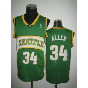 NBA Supersonics 34 Ray Allen Green Men Jersey