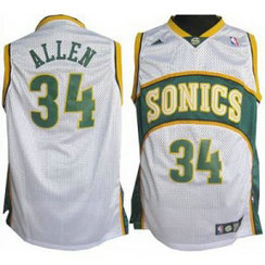 NBA Supersonics 34 Ray Allen White Men Jersey