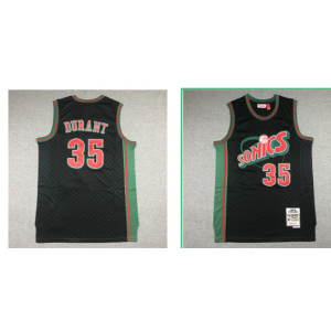 NBA Supersonics 35 Kevin Durant Black Men Jersey