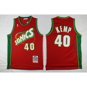 NBA Supersonics 40 Shawn Kemp Red Men Jersey
