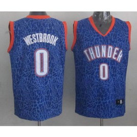 NBA Thunder 0 Russell Westbrook Blue Crazy Light Men Jersey