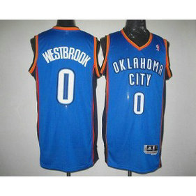 NBA Thunder 0 Russell Westbrook Blue Revolution 30 Men Jersey