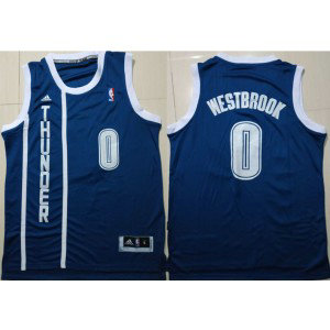 NBA Thunder 0 Russell Westbrook Navy Swingman Men Jersey