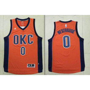 NBA Thunder 0 Russell Westbrook Orange Alternate Men Jersey
