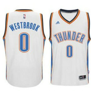 NBA Thunder 0 Russell Westbrook White Men Jersey