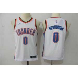 NBA Thunder 0 Russell Westbrook White Nike Swingman Youth Jersey