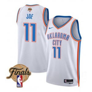 NBA Thunder 11 Isaiah Joe White 2025 Finals Nike Men Jersey NBA Thunder 11 Isaiah Joe White 2025 Finals Nike Men Jersey
