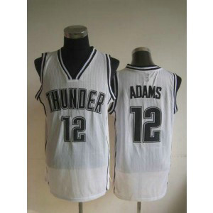 NBA Thunder 12 Steven Adams White On White Men Jersey