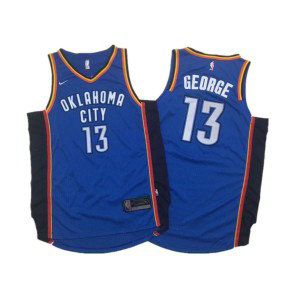 NBA Thunder 13 Paul George Blue Nike Men Jersey