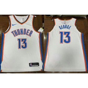 NBA Thunder 13 Paul George White New AU Style Men Jersey