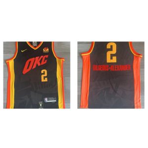 NBA Thunder 2 Shai Gilgeous-Alexander Black 2023-24 City Nike Men Jersey