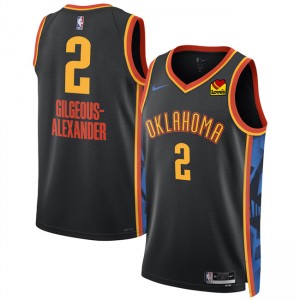 NBA Thunder 2 Shai Gilgeous-Alexander Black 2024-25 City Nike Men Jersey