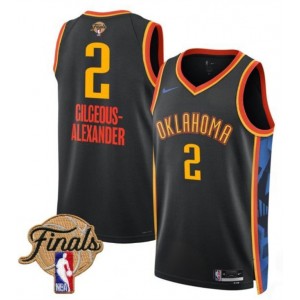NBA Thunder 2 Shai Gilgeous-Alexander Black 2025 Finals City Edition Nike Men Jersey