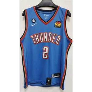 NBA Thunder 2 Shai Gilgeous-Alexander Blue 2022 New Nike Men Jersey