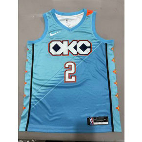 NBA Thunder 2 Shai Gilgeous-Alexander Blue City Nike Men Jersey