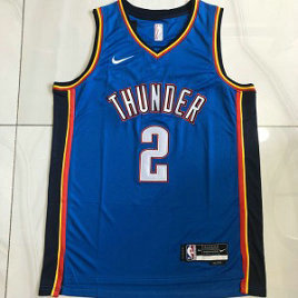NBA Thunder 2 Shai Gilgeous-Alexander Blue Nike Men Jersey
