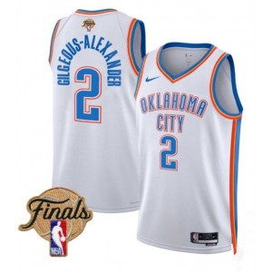 NBA Thunder 2 Shai Gilgeous-Alexander White 2025 Finals Association Edition Nike Men Jersey