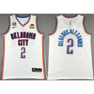 NBA Thunder 2 Shai Gilgeous-Alexander White Jersey