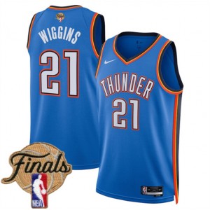 NBA Thunder 21 Aaron Wiggins Blue 2025 Finals Nike Men Jersey NBA Thunder 21 Aaron Wiggins Blue 2025 Finals Nike Men Jersey