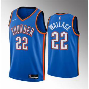 NBA Thunder 22 Cason Wallace Blue 2023 Draft Icon Edition Nike Men Jersey