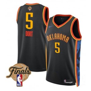 NBA Thunder 5 Luguentz Dort Black City 2025 Finals Nike Men Jersey NBA Thunder 5 Luguentz Dort Black City 2025 Finals Nike Men Jersey