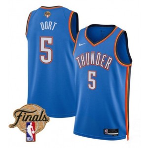 NBA Thunder 5 Luguentz Dort Blue 2025 Finals Nike Men Jersey NBA Thunder 5 Luguentz Dort Blue 2025 Finals Nike Men Jersey