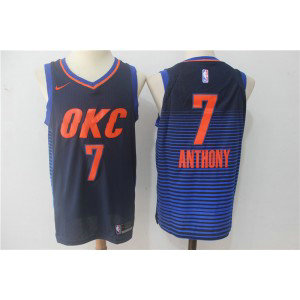 NBA Thunder 7 Carmelo Anthony Blue Nike Men Jersey