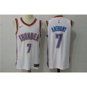 NBA Thunder 7 Carmelo Anthony White Nike Men Jersey