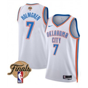 NBA Thunder 7 Chet Holmgren White 2025 Finals Association Edition Nike Men Jersey