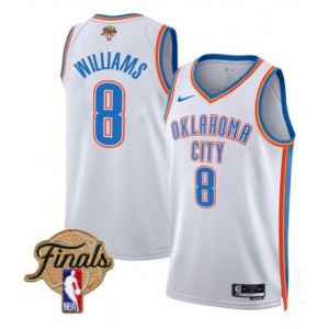 NBA Thunder 8 Jalen Williams White 2025 Finals Nike Men Jersey NBA Thunder 8 Jalen Williams White 2025 Finals Nike Men Jersey