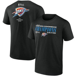 NBA Thunder Black 2025 Western Conference Champions Basketball T-Shirt