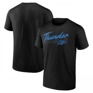 NBA Thunder Black Color Block Slant T-Shirt