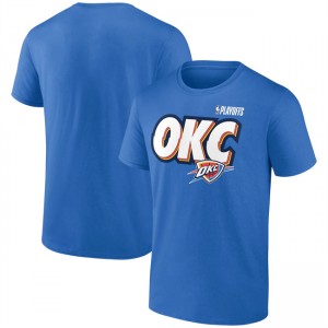 NBA Thunder Blue 2025 Playoffs OKC Slogan T-Shirt