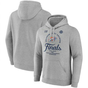 NBA Thunder Heather Gray 2025 Western Conference Champions Locker Room Pullover Hoodie